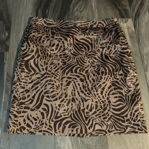 Banana Republic Tropical Print Pattern Natural Colors Skirt Size 8